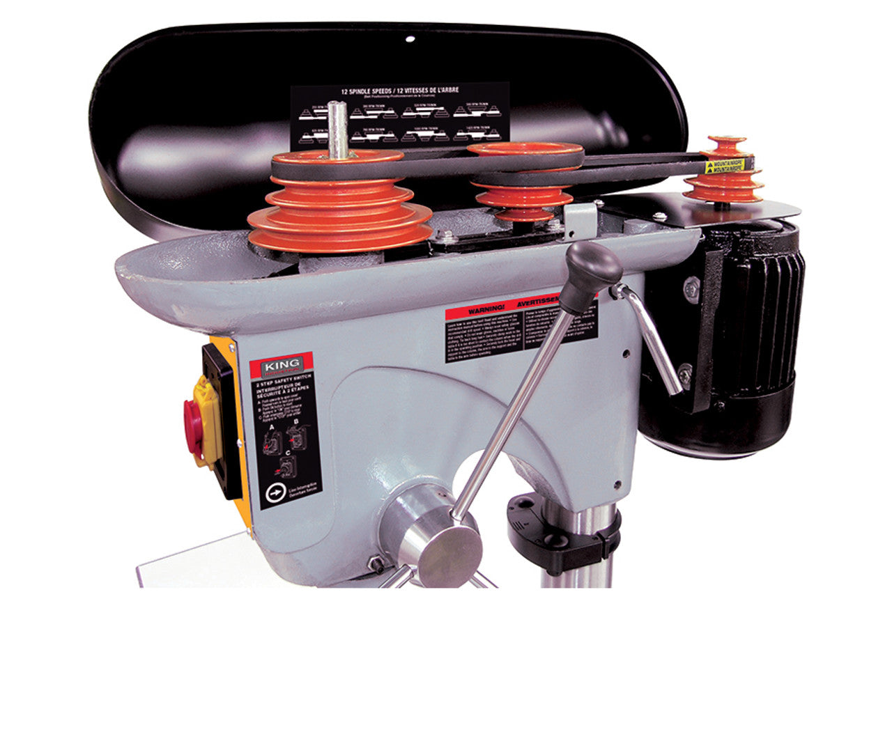 King Industrial KING-KC-119FC-LS 17in Long Stroke Drill Press With Safety Guard