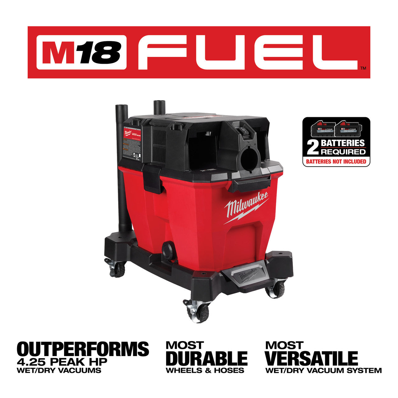 Milwaukee MIL-0920-20 M18 FUEL 9 Gallon Dual-Battery Wet/Dry Vacuum - Bare Tool