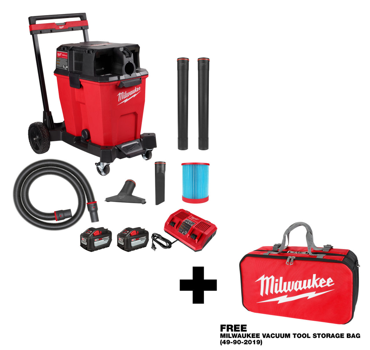 Milwaukee MIL-0930-22HD M18 FUEL 12 Gallon Dual-Battery Wet/Dry Vacuum Kit