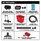 Milwaukee MIL-0930-22HD M18 FUEL 12 Gallon Dual-Battery Wet/Dry Vacuum Kit