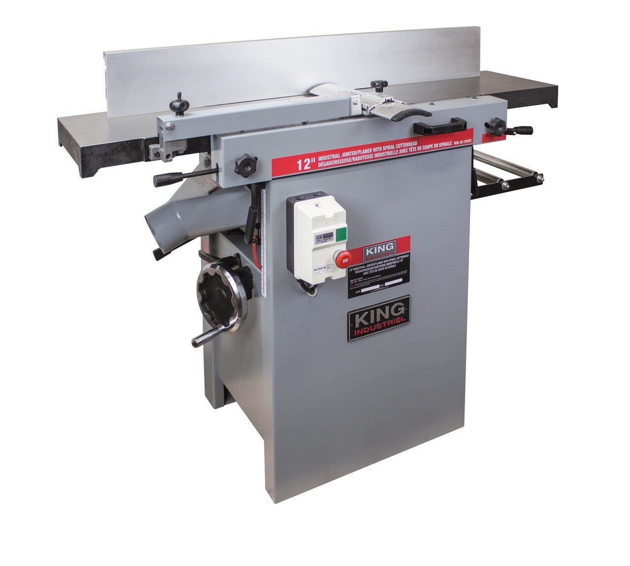 King Canada KING-KC-12HJPC 12 Industrial Jointer/Planer With Spiral Cutterhead