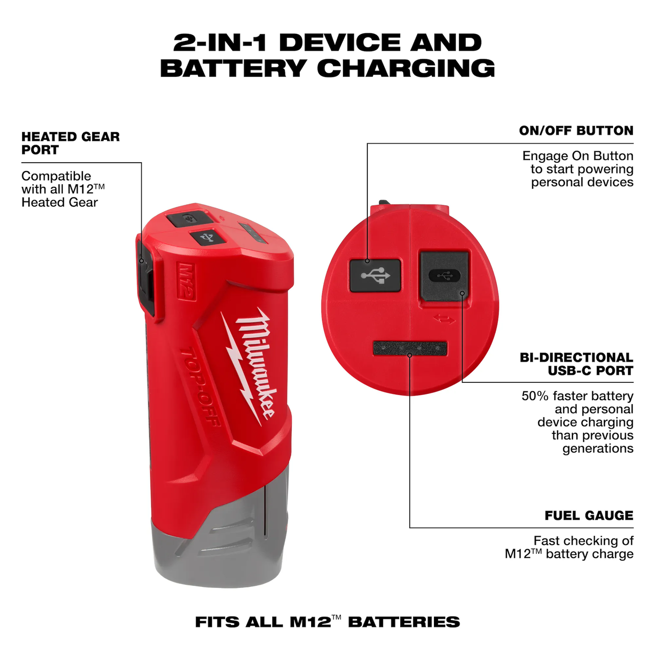 Milwaukee MIL-48-59-1211 M12 TOP-OFF Power Supply and Charger