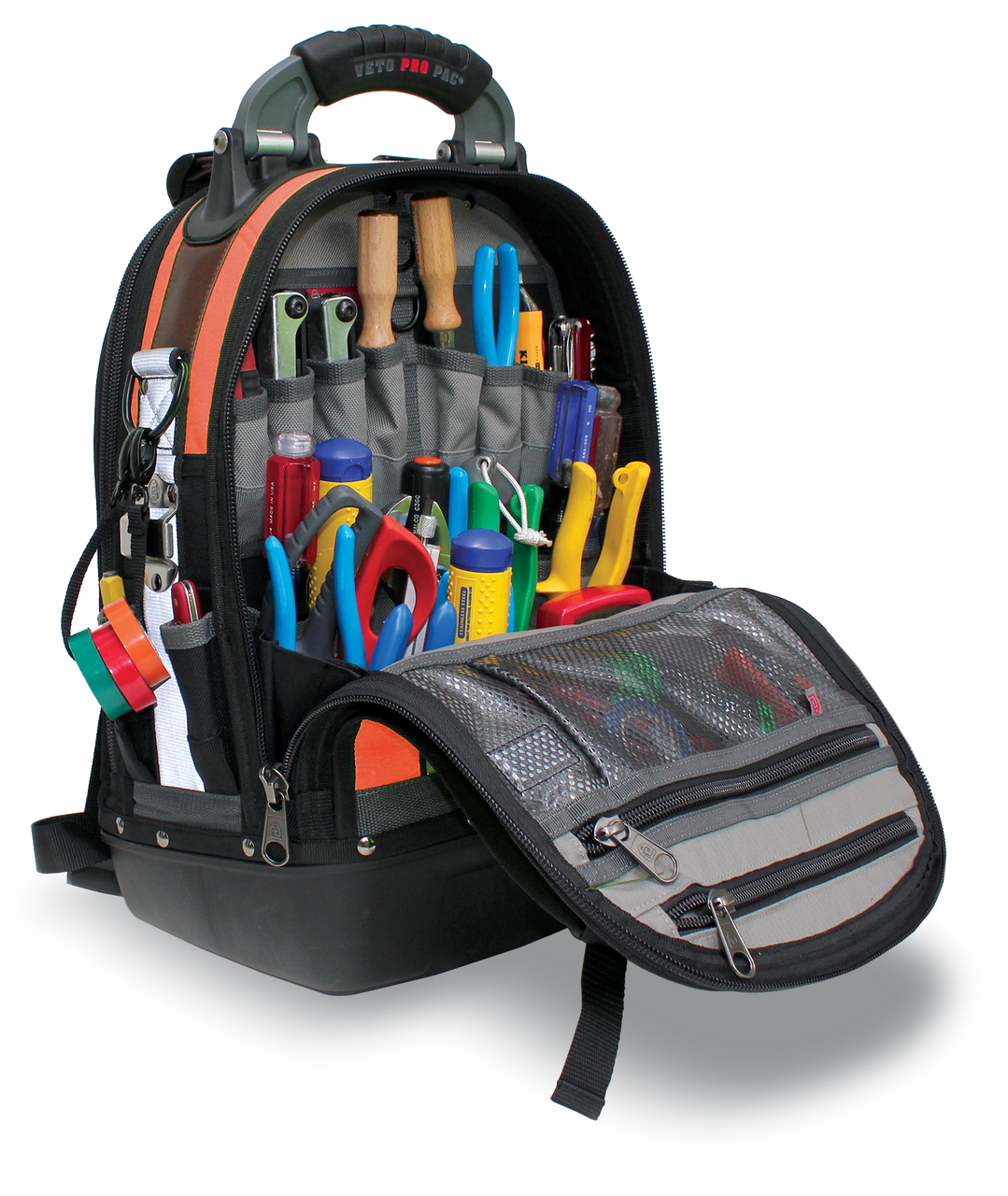 Veto Pro Pac VPP-TECH-PAC-HIVIS-ORG Backpack Tech Tool Bag - HIVIS Orange