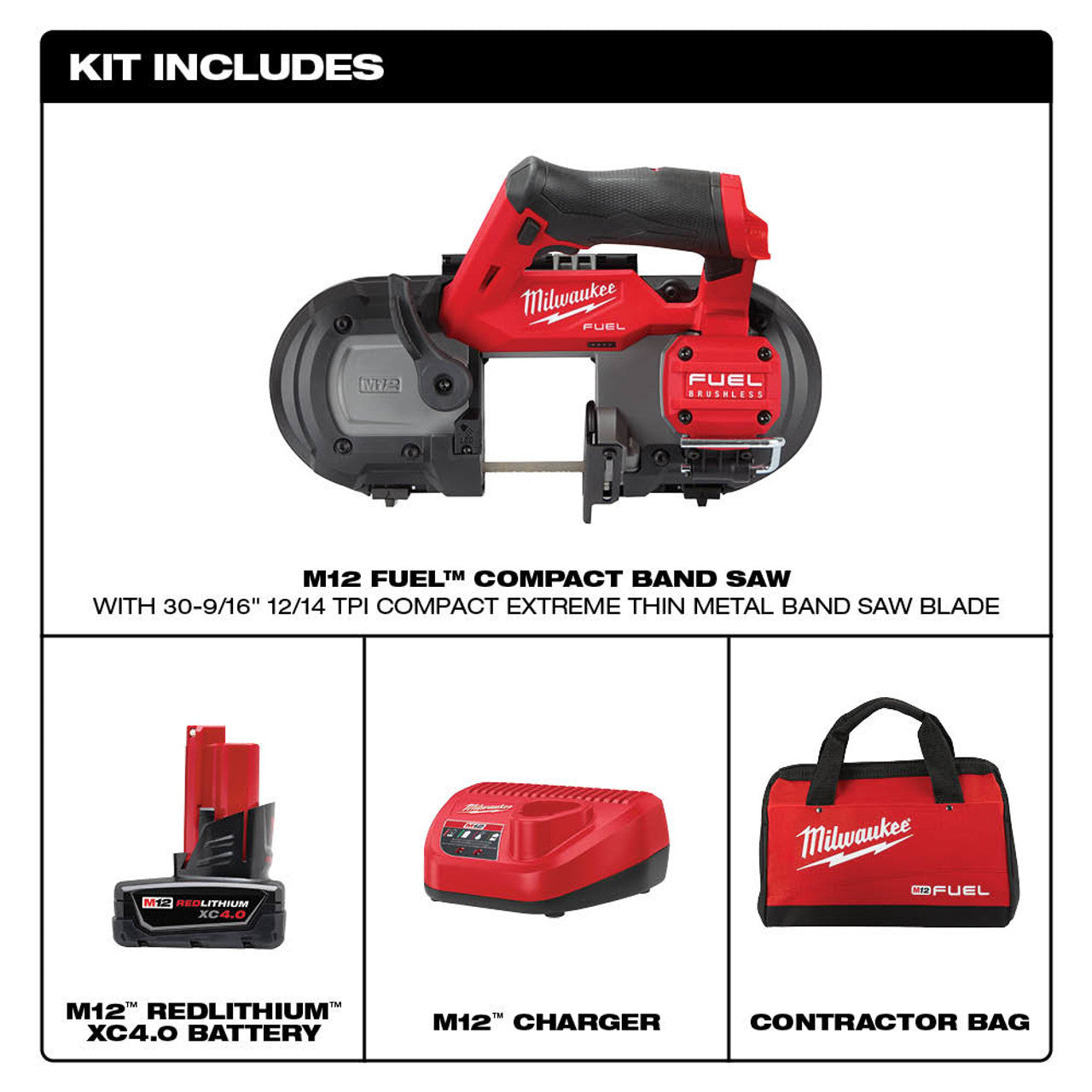 Milwaukee MIL-2529-21XC M12 FUEL Compact Band Saw Kit