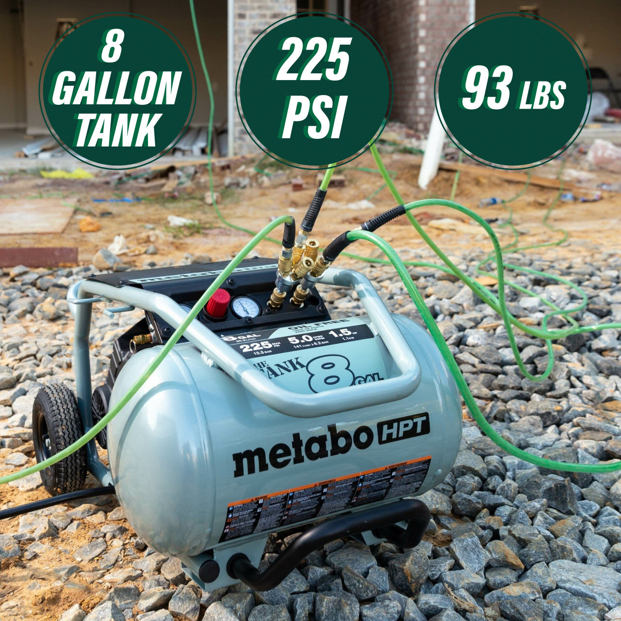 Metabo-HPT HPT-EC1315S The TANK 8-Gal 225 PSI Trolley Air Compressor