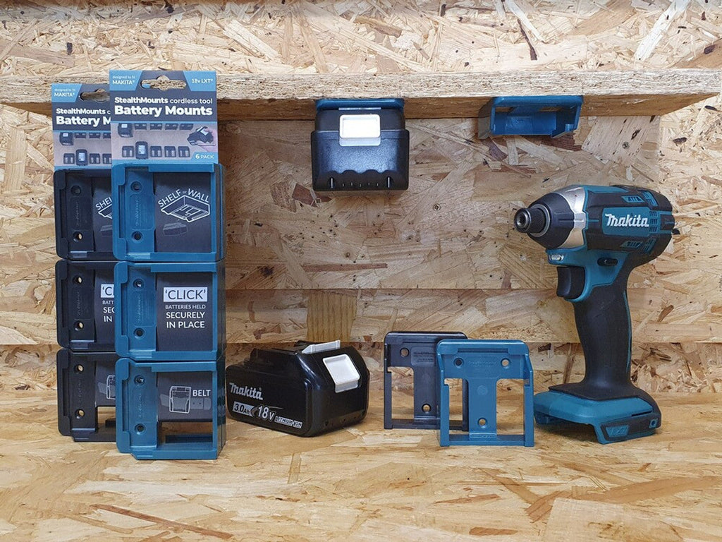 StealthMounts SM-BM-MK18-BLU-6 Battery Mounts for Makita 18v LXT Teal 6pk