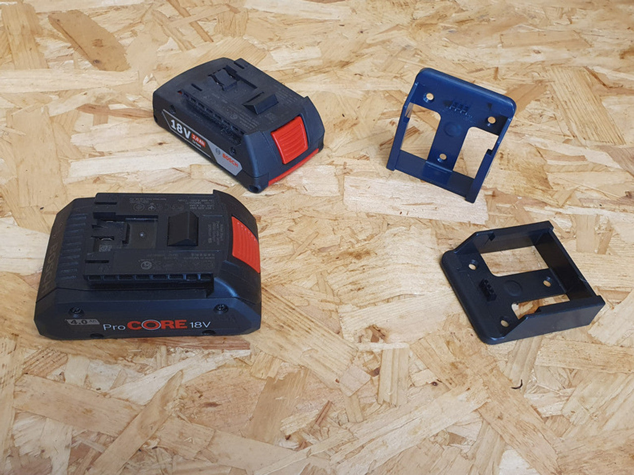 StealthMounts SM-BM-BO18-BLU-6 Battery Mounts for Bosch 18v Dark Blue 6Pk