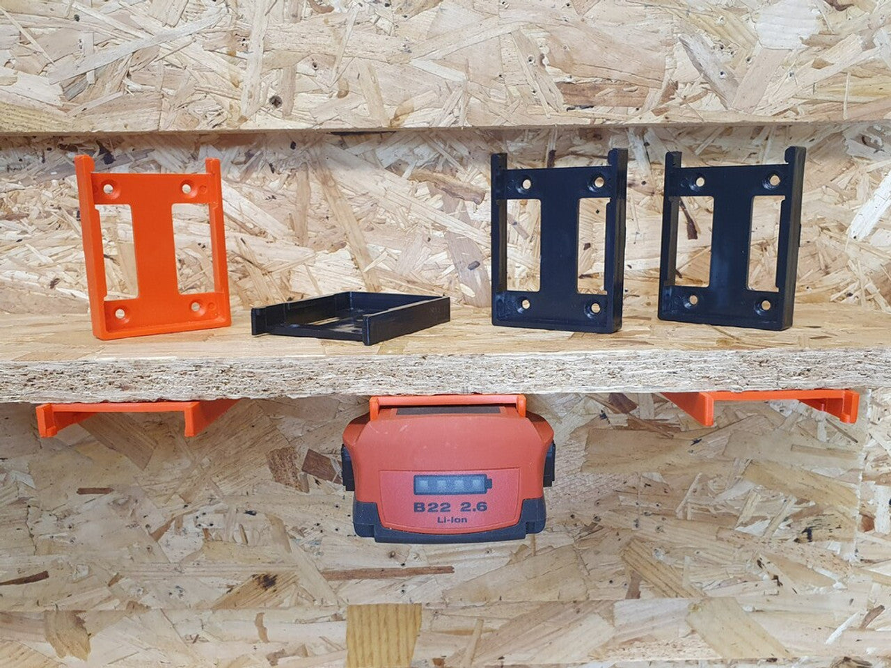 StealthMounts SM-BM-HT22-ORG-6 Battery Mounts for Hilti 22v Orange 6Pk