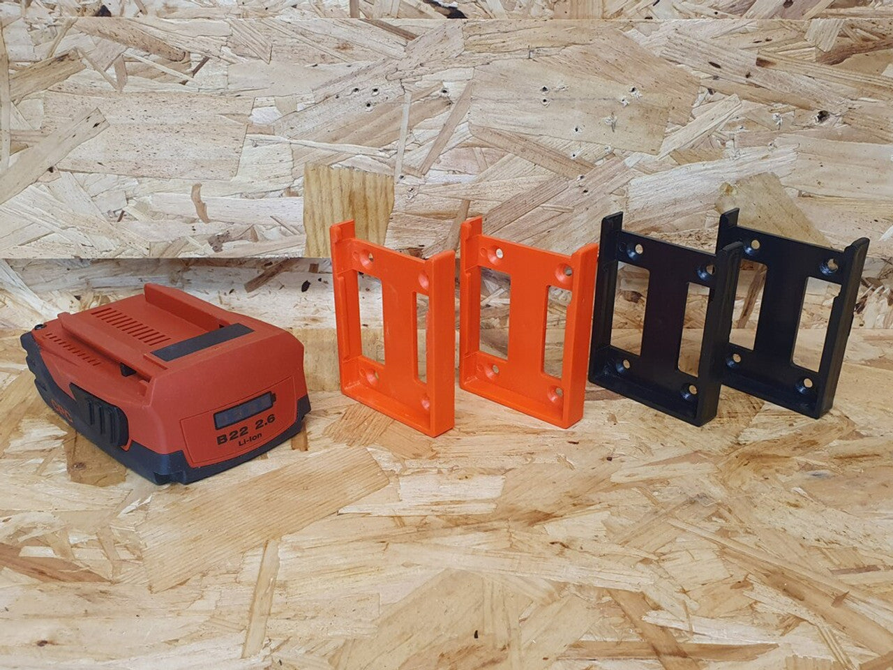 StealthMounts SM-BM-HT22-ORG-6 Battery Mounts for Hilti 22v Orange 6Pk