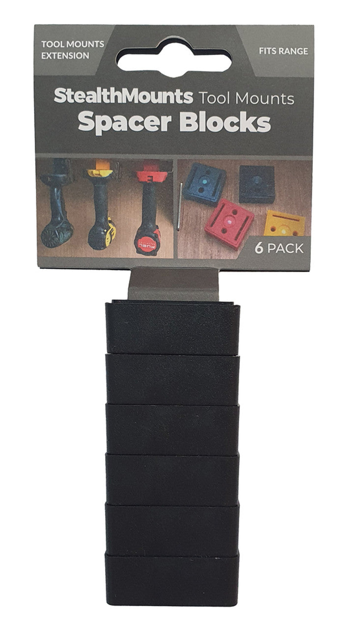 StealthMounts SM-TMSPACE-BLK-6 Tool Mount Spacer Blocks 12mm Spacers Black 6-Pack