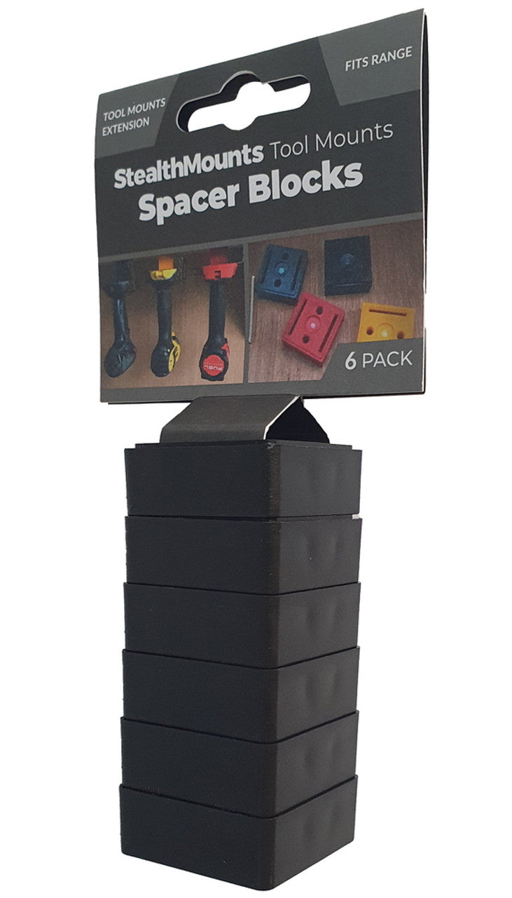 StealthMounts SM-TMSPACE-BLK-6 Tool Mount Spacer Blocks 12mm Spacers Black 6-Pack