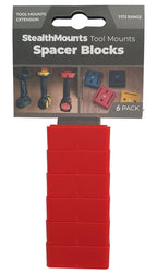 StealthMounts SM-TMSPACE-RED-6 Tool Mount Spacer Blocks 12mm Spacers Red 6-Pack