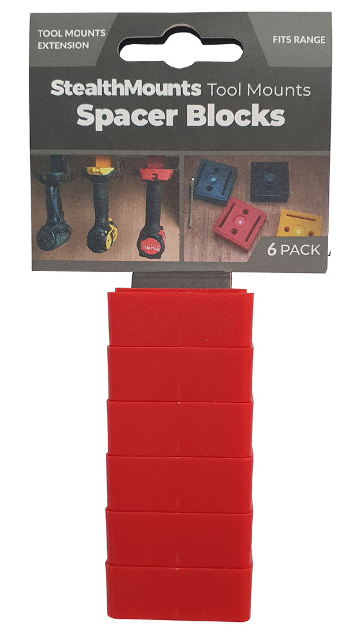 StealthMounts SM-TMSPACE-RED-6 Tool Mount Spacer Blocks 12mm Spacers Red 6-Pack