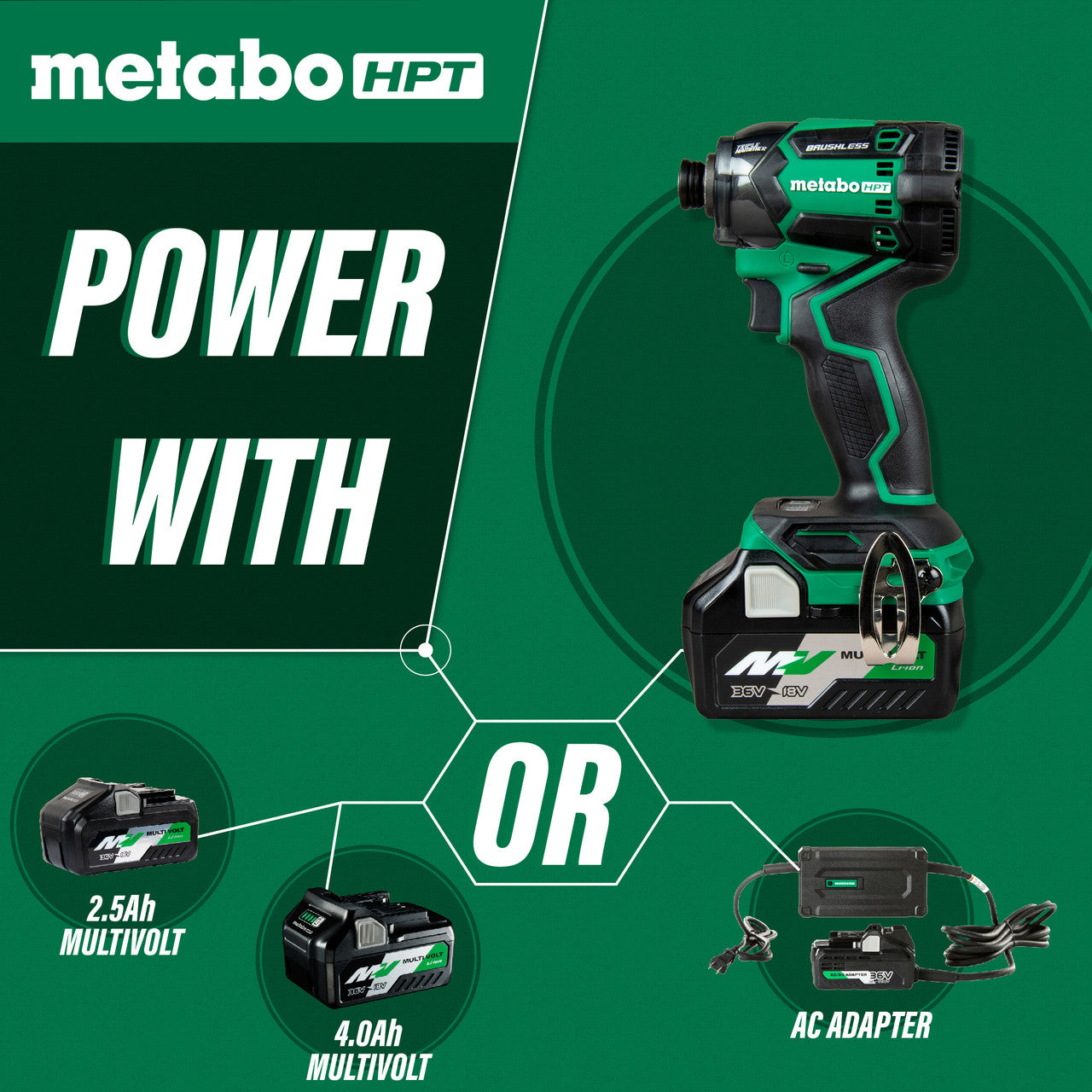 Metabo-HPT HPT-WH36DCM 36V MultiVolt Cordless Triple Hammer Bolt Impact Driver