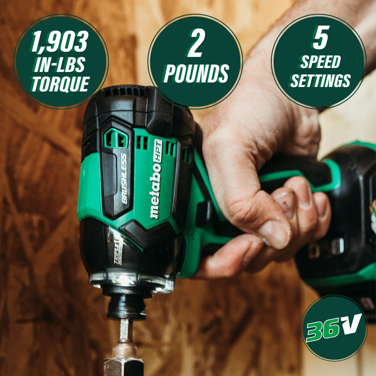 Metabo-HPT HPT-WH36DCM 36V MultiVolt Cordless Triple Hammer Bolt Impact Driver