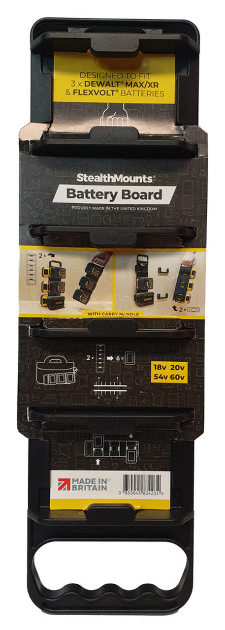StealthMounts SM-BD-DW20-H-1 Battery Board with Handle For DeWalt