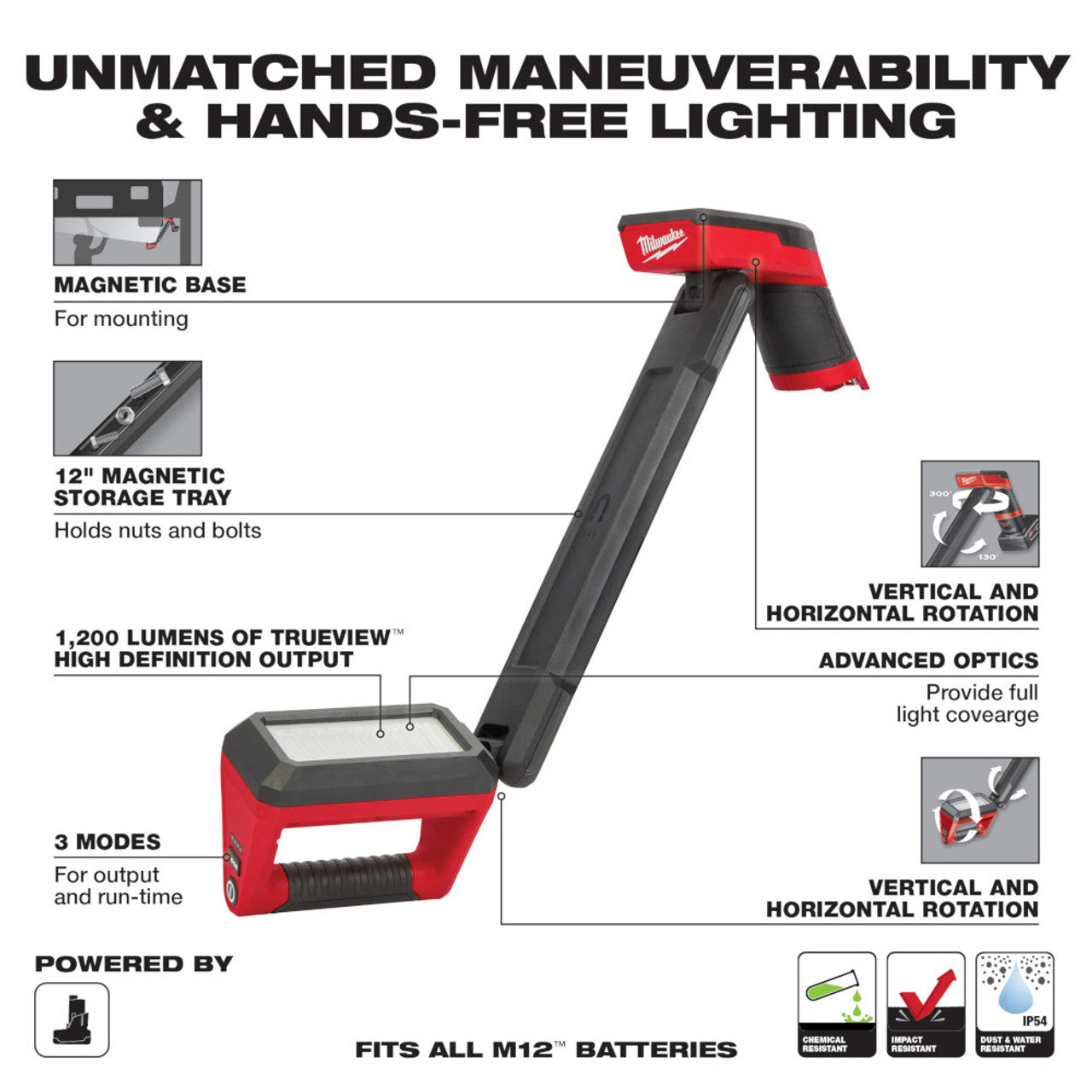 Milwaukee MIL-2126-20 M12 Underbody Light Bare Tool