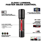 Milwaukee MIL-2162-21 REDLITHIUM USB 2000Lumen Slide Focus Flashlight