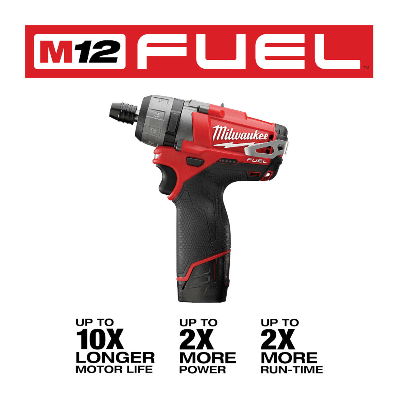 Milwaukee MIL-2402-22 M12 FUEL 1/4in Hex 2-Speed Screwdriver Kit
