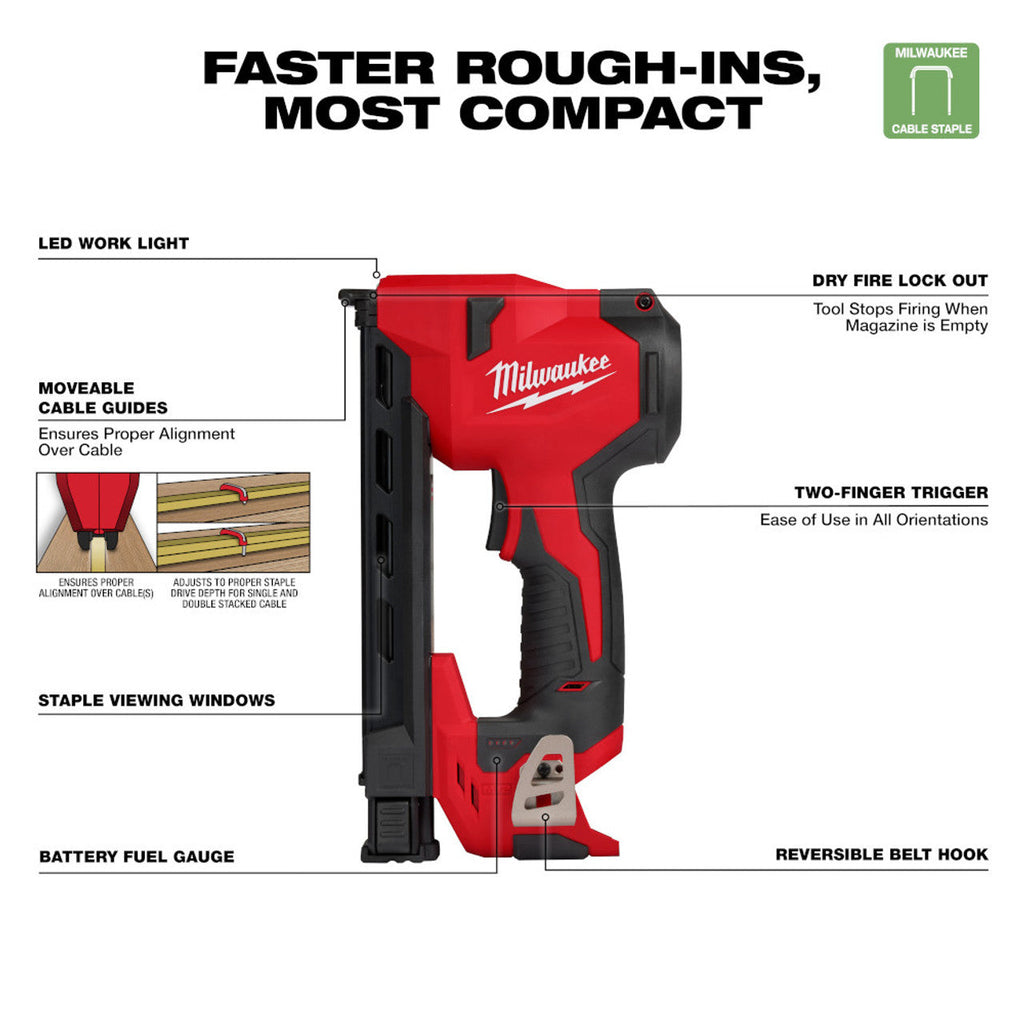 Milwaukee MIL-2448-20 M12 Cable Stapler (Bare Tool)
