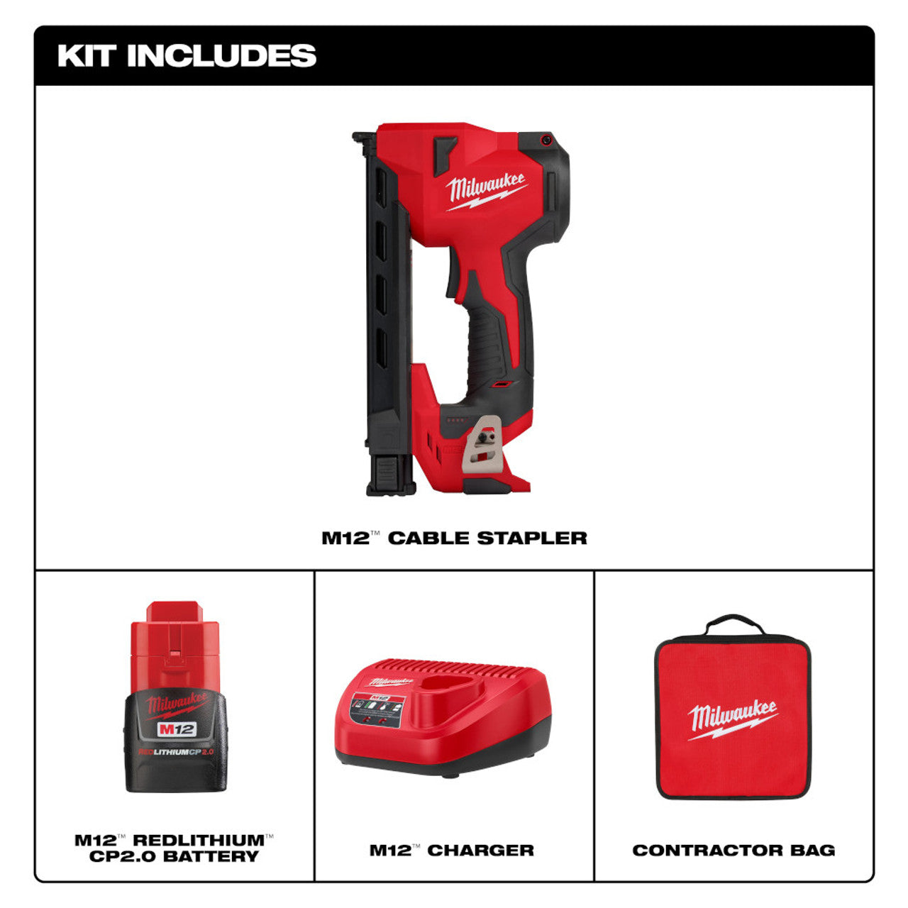 Milwaukee MIL-2448-21 M12 Cable Stapler Kit