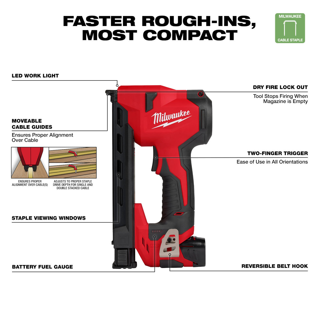 Milwaukee MIL-2448-21 M12 Cable Stapler Kit