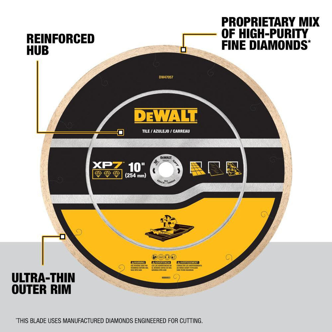 DEWALT DEW-DW47057 10in XP7 Tile Diamond Blade