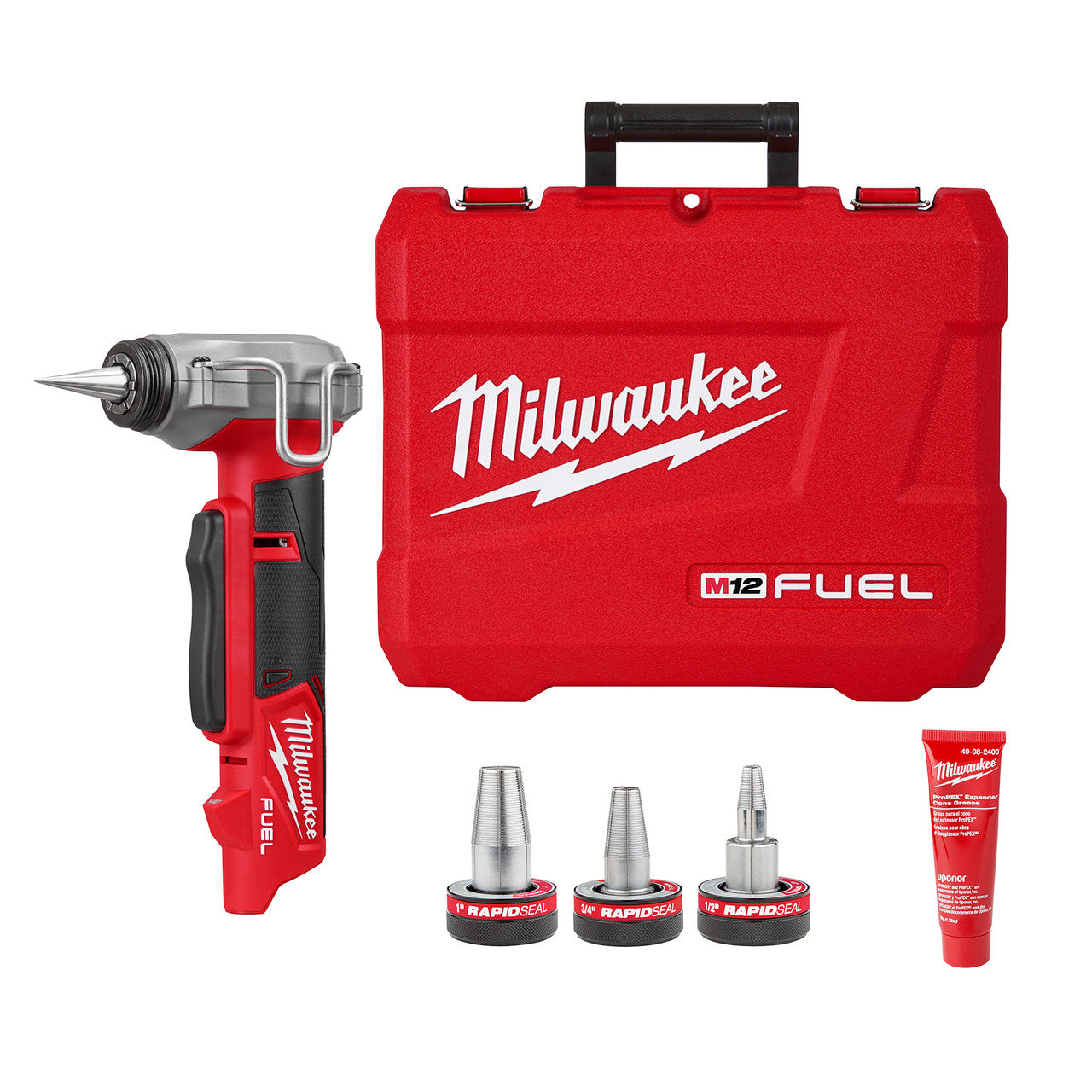 Milwaukee MIL-2532-20 M12 FUEL ProPEX Expander with 1/2 - 1in RAPID SEAL ProPEX Expander Heads - Bare Tool