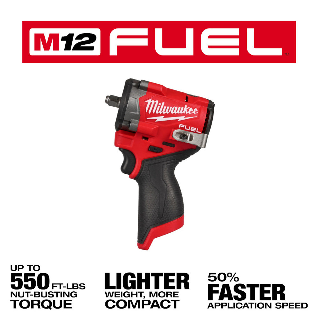 Milwaukee MIL-2562-20 M12 FUEL 3/8in Stubby Impact Wrench Bare Tool