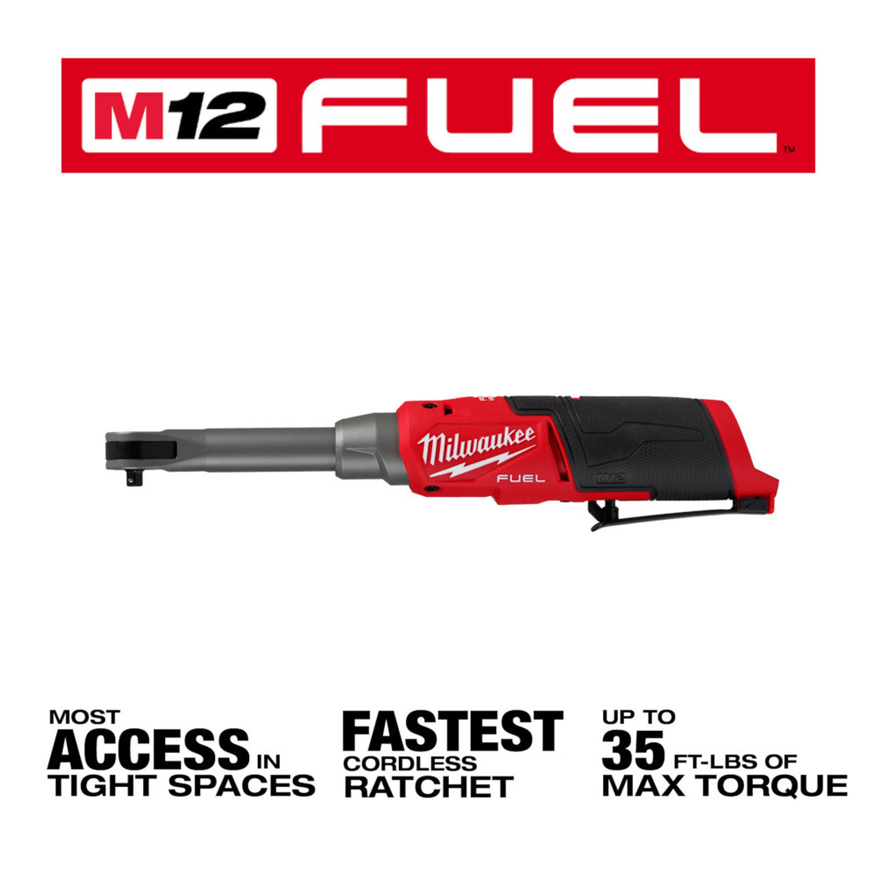 Milwaukee MIL-2569-20 M12 FUEL 3/8 in Extended Reach High Speed Ratchet (Bare Tool)
