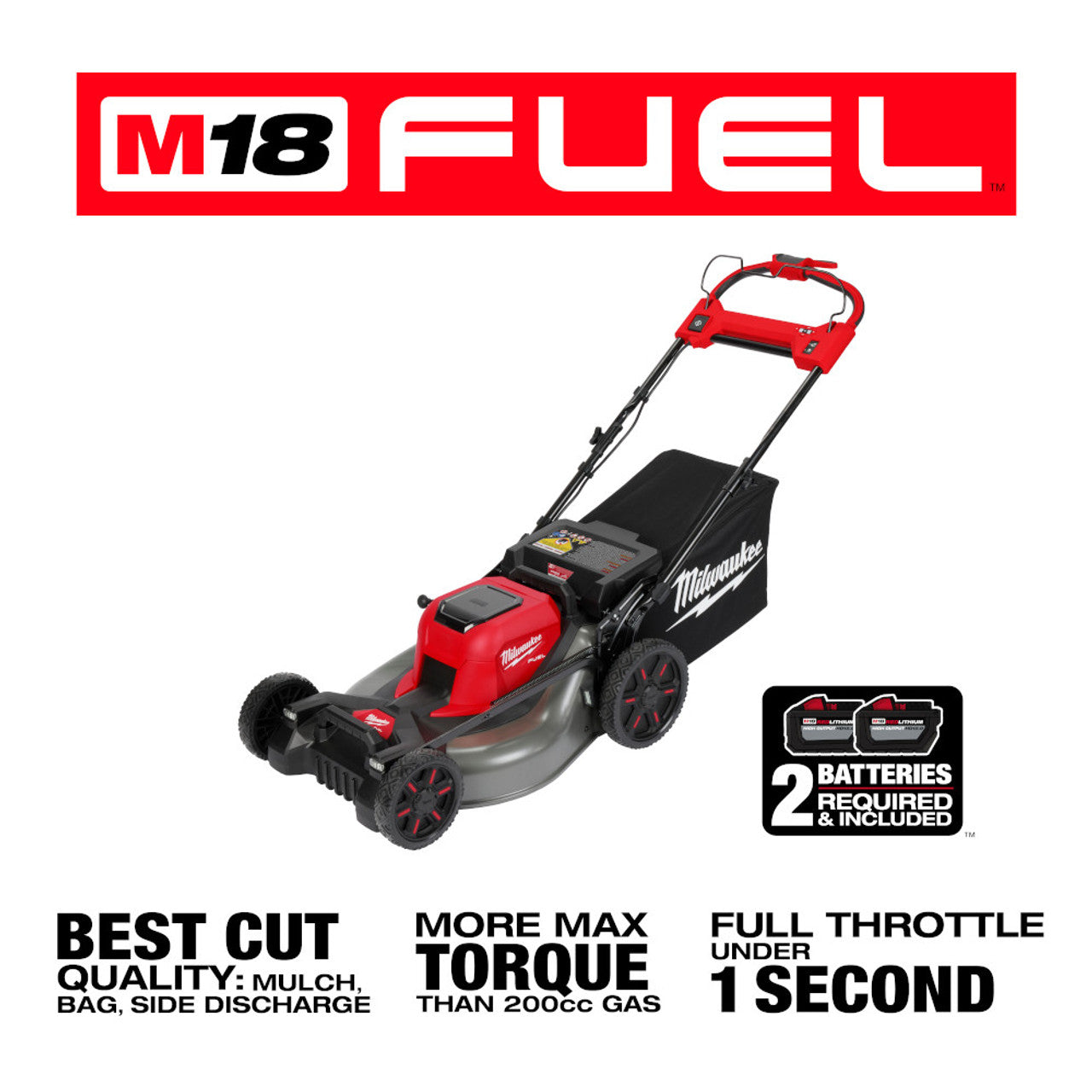 Milwaukee MIL-2823-22HD M18 FUEL 21in Self-Propelled Dual Battery Mower 2x 12.0Ah Kit