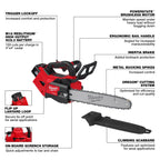 Milwaukee MIL-2826-22T M18 FUEL 14in Top Handle Chainsaw 8.0Ah + 12.0Ah Kit
