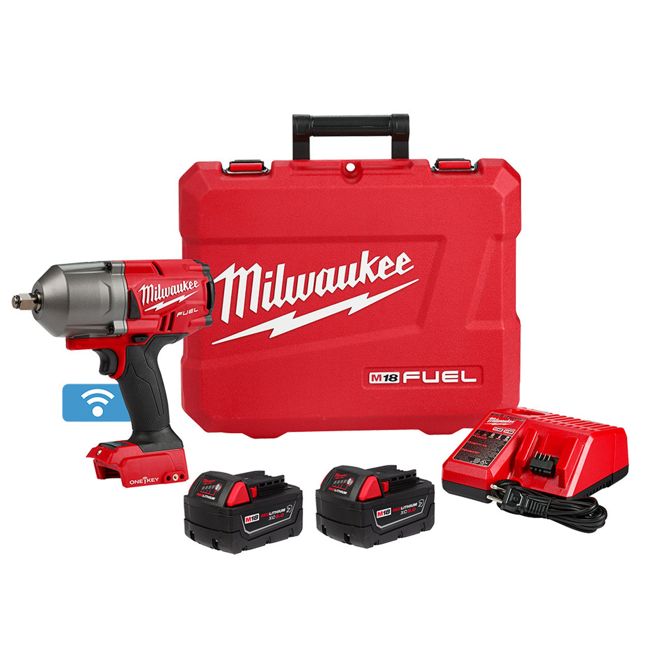 Milwaukee MIL-2863-22R M18 FUEL with ONE-KEY High Torque Impact Wrench 1/2in Friction Ring 2x 5.0Ah Kit