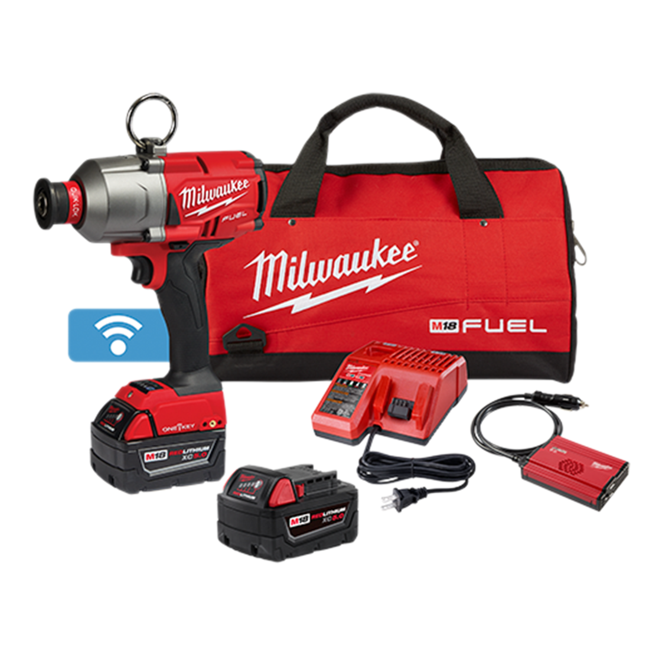 Milwaukee MIL-2865-22 M18 FUEL 7/16in Hex Utility High Torque Impact Wrench with ONE-KEY 2x 5.0Ah Kit