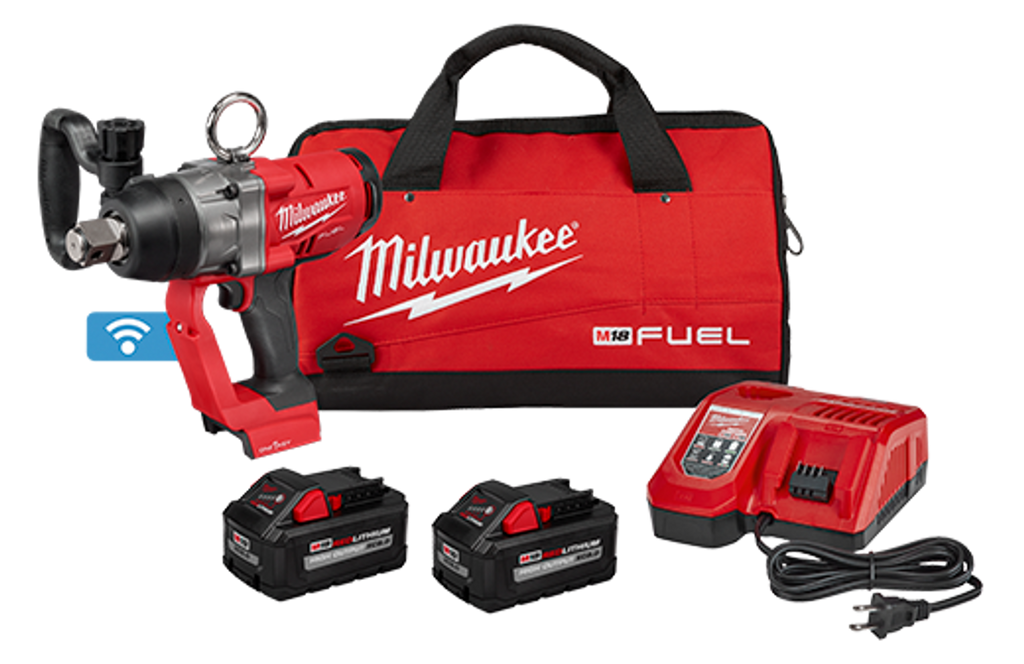 Milwaukee MIL-2867-22 M18 FUEL 1in High Torque Impact Wrench with ONE-KEY Kit w/ (2) 8.0Ah Batteries