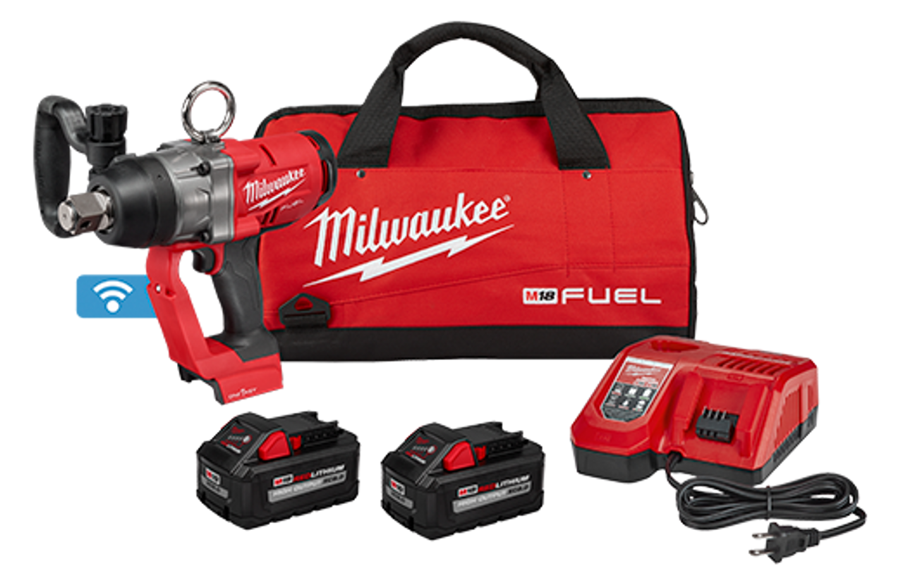 Milwaukee MIL-2867-22 M18 FUEL 1in High Torque Impact Wrench with ONE-KEY Kit w/ (2) 8.0Ah Batteries