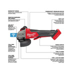 Milwaukee MIL-2882-20 M18 FUEL 4-1/2in / 5in Braking Grinder with ONE-KEY Paddle Switch, No Lock Bare Tool