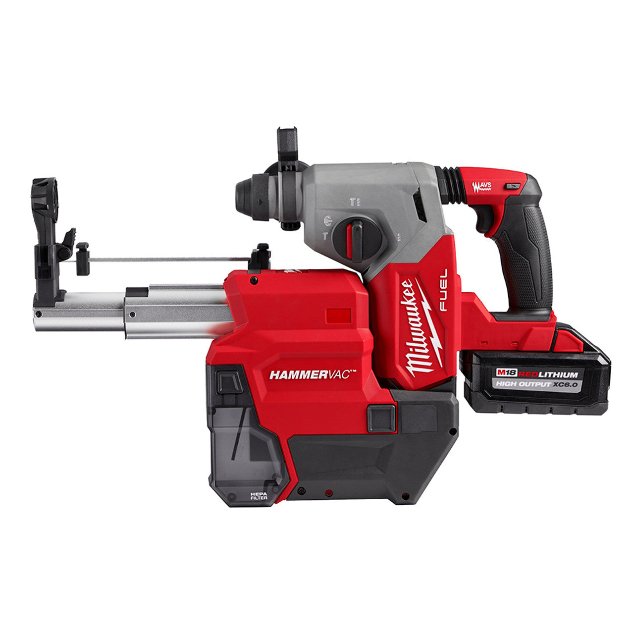 Milwaukee MIL-2912-22DE M18 FUEL 1in SDS Plus Rotary Hammer Dust Extractor 2x XC6.0 Kit