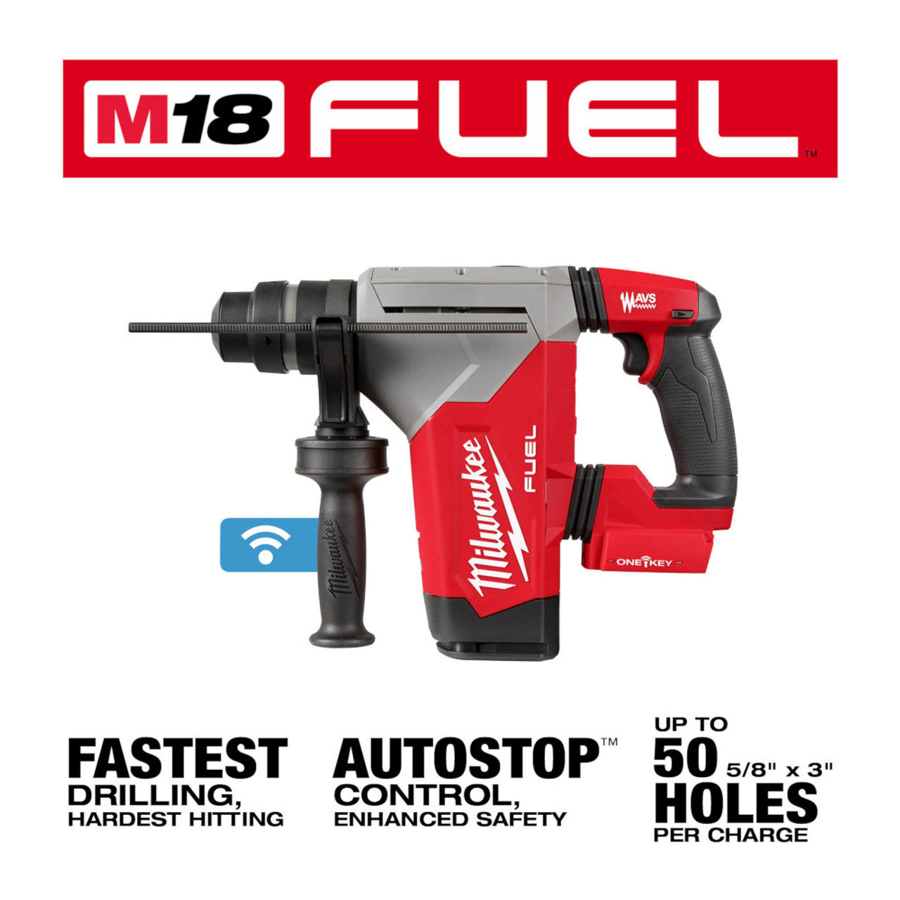 Milwaukee MIL-2915-20 M18 FUEL 1-1/8in SDS Plus Rotary Hammer Bare Tool with ONE-KEY