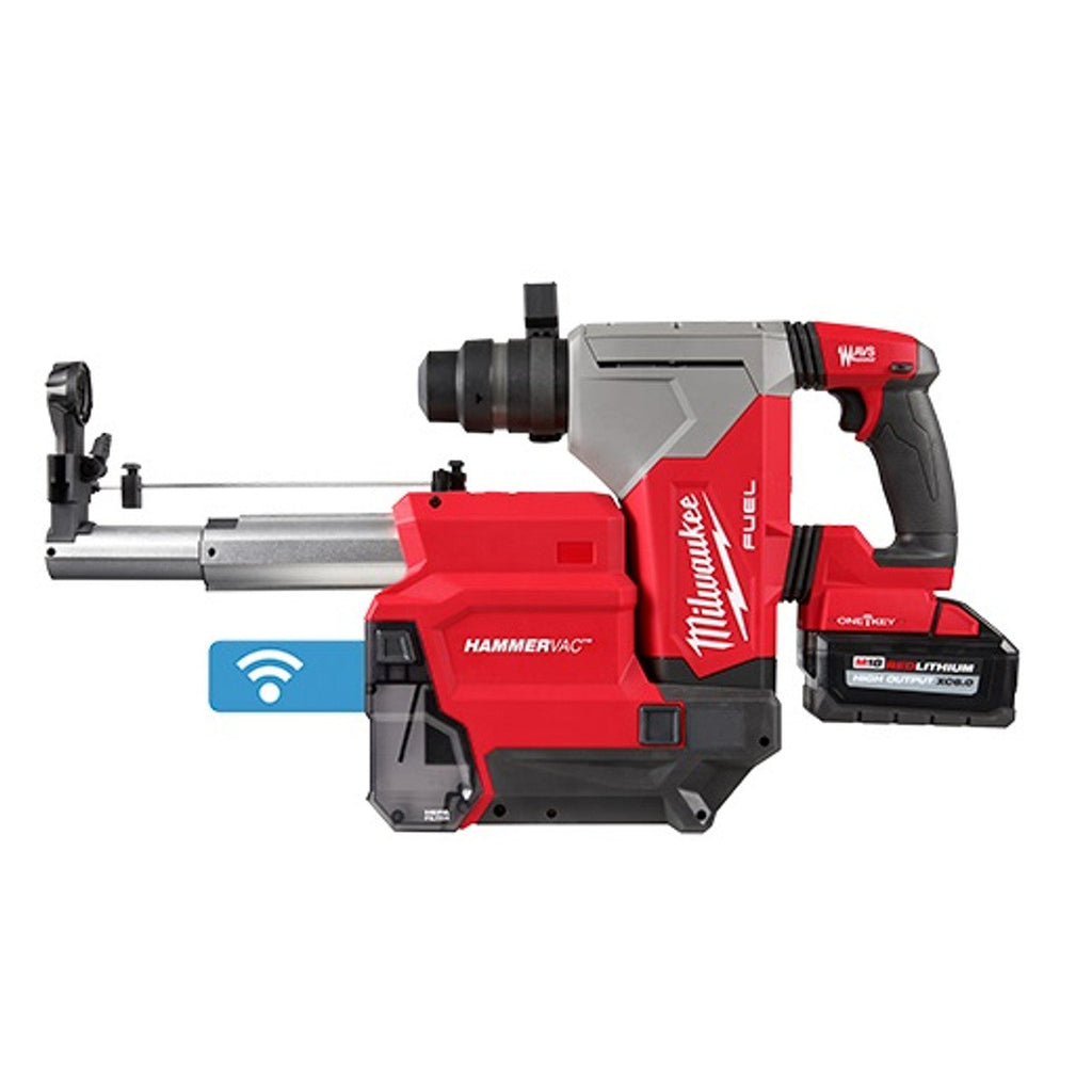 Milwaukee MIL-2915-22DE M18 Fuel 1-1/8in SDS Plus Rotary Hammer with ONE-KEY & HAMMERVAC Dedicated Dust Extractor 2x 6.0Ah Kit