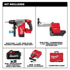 Milwaukee MIL-2915-22DE M18 Fuel 1-1/8in SDS Plus Rotary Hammer with ONE-KEY & HAMMERVAC Dedicated Dust Extractor 2x 6.0Ah Kit