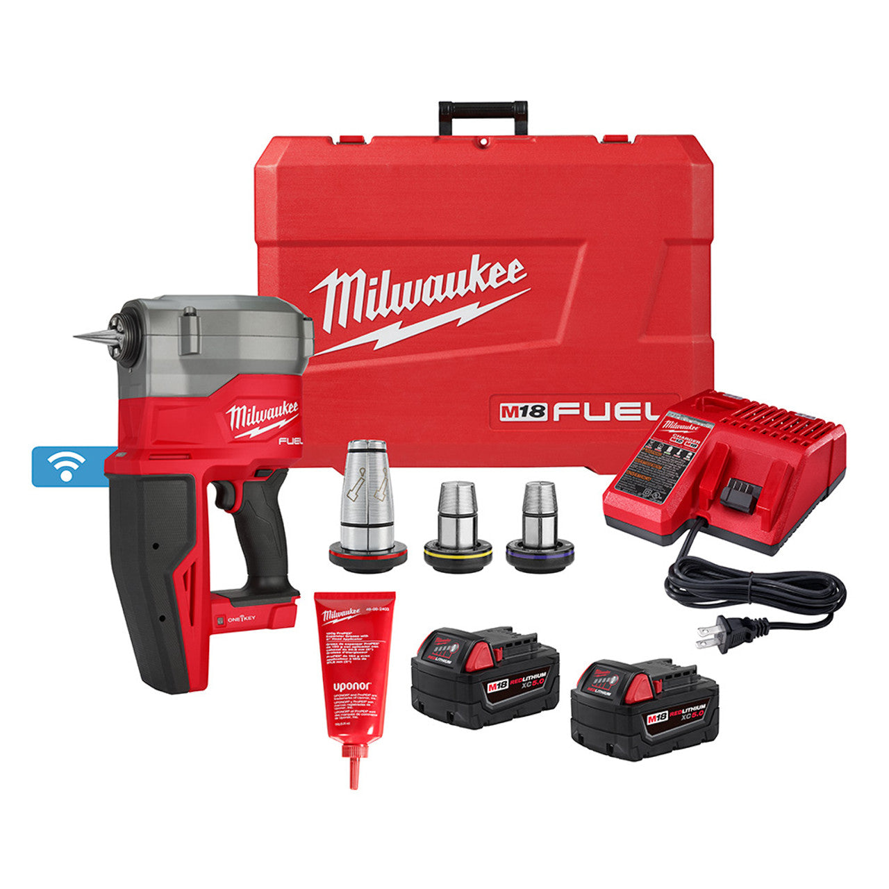 Milwaukee MIL-2932-22XC M18 FUEL 2in ProPEX Expander Kit with ONE-KEY & 1 1/4 - 2in Expander Heads
