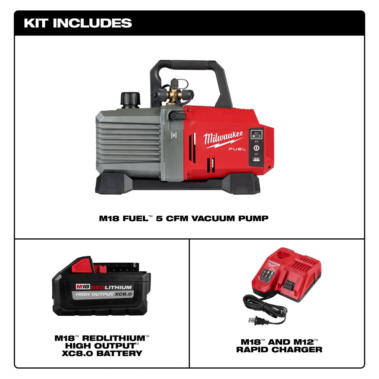 Milwaukee MIL-2941-21 M18 FUEL 5 CFM Vacuum Pump Kit
