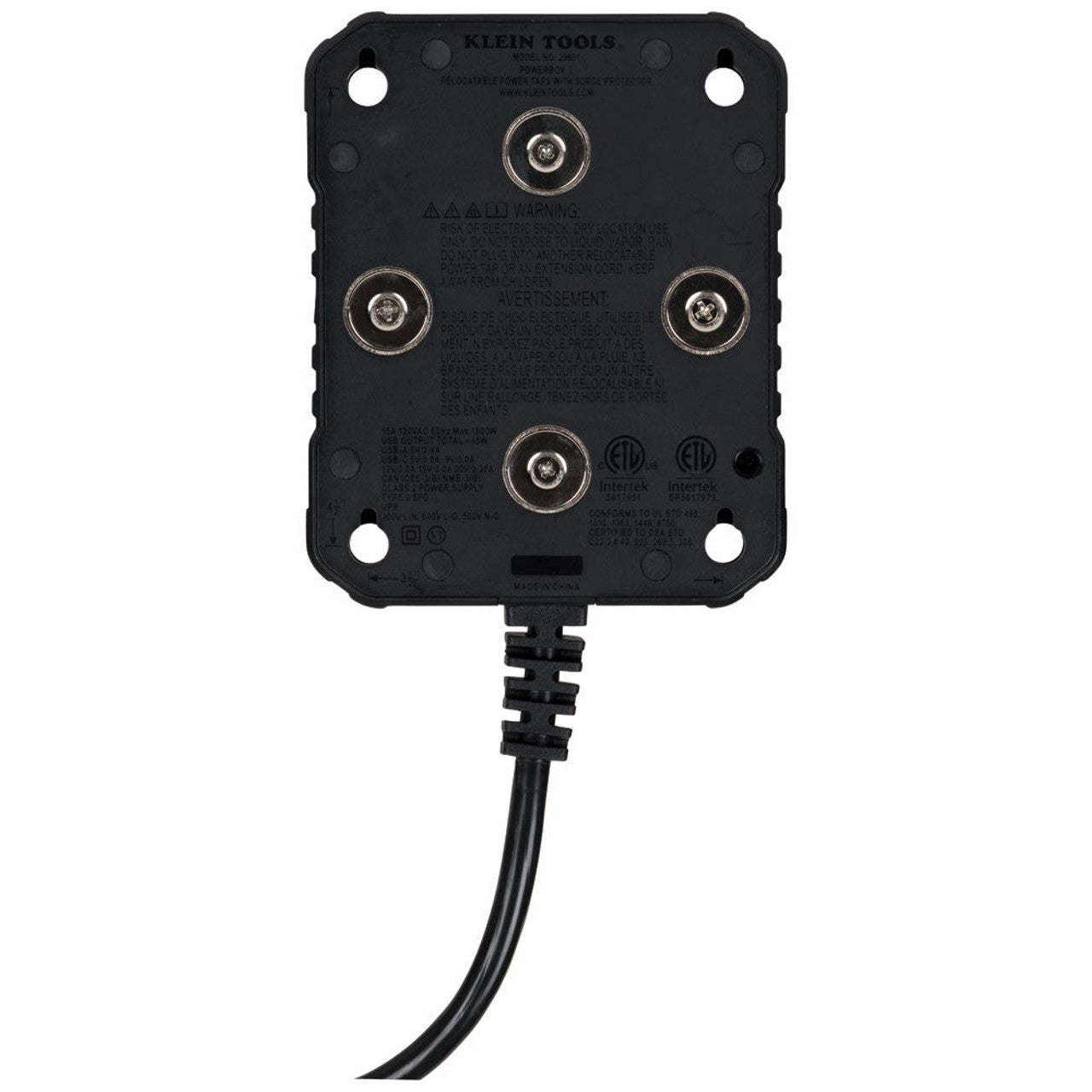Klein KLE-29601 PowerBox 1, Magnetic Mounted Power Strip with Integrated LED Lights
