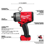 Milwaukee MIL-2966-20 M18 FUEL 1/2in High Torque Impact Wrench with Detent Pin (Bare Tool)