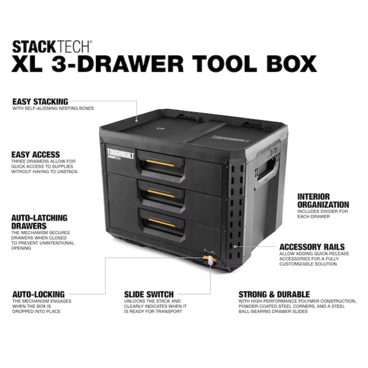 ToughBuilt TB-B1-D-70-3 StackTech 3 Drawer Xl Tool Box