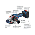 Bosch BOS-GWS18V-13CB14 18V Spitfire Connected-Ready 5 -6 In. Angle Grinder Kit with (1) 8.0 Ah Performance Battery