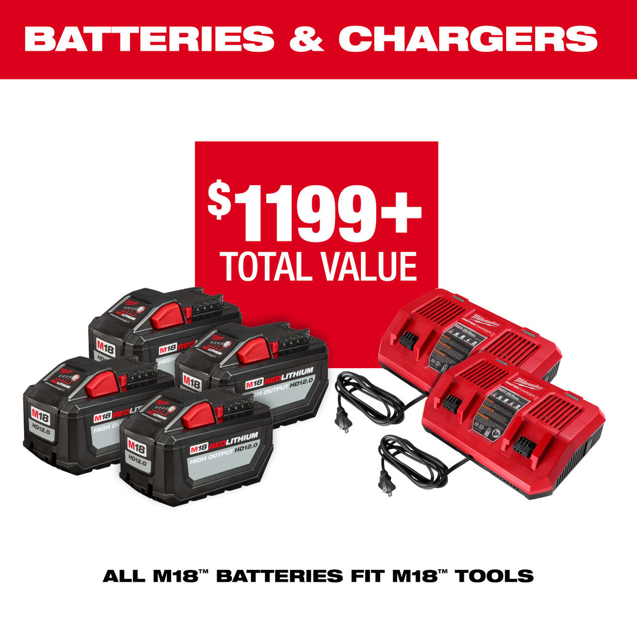 Milwaukee MIL-3009-24HD M18 Fuel Dual Battery Backpack Blower Kit