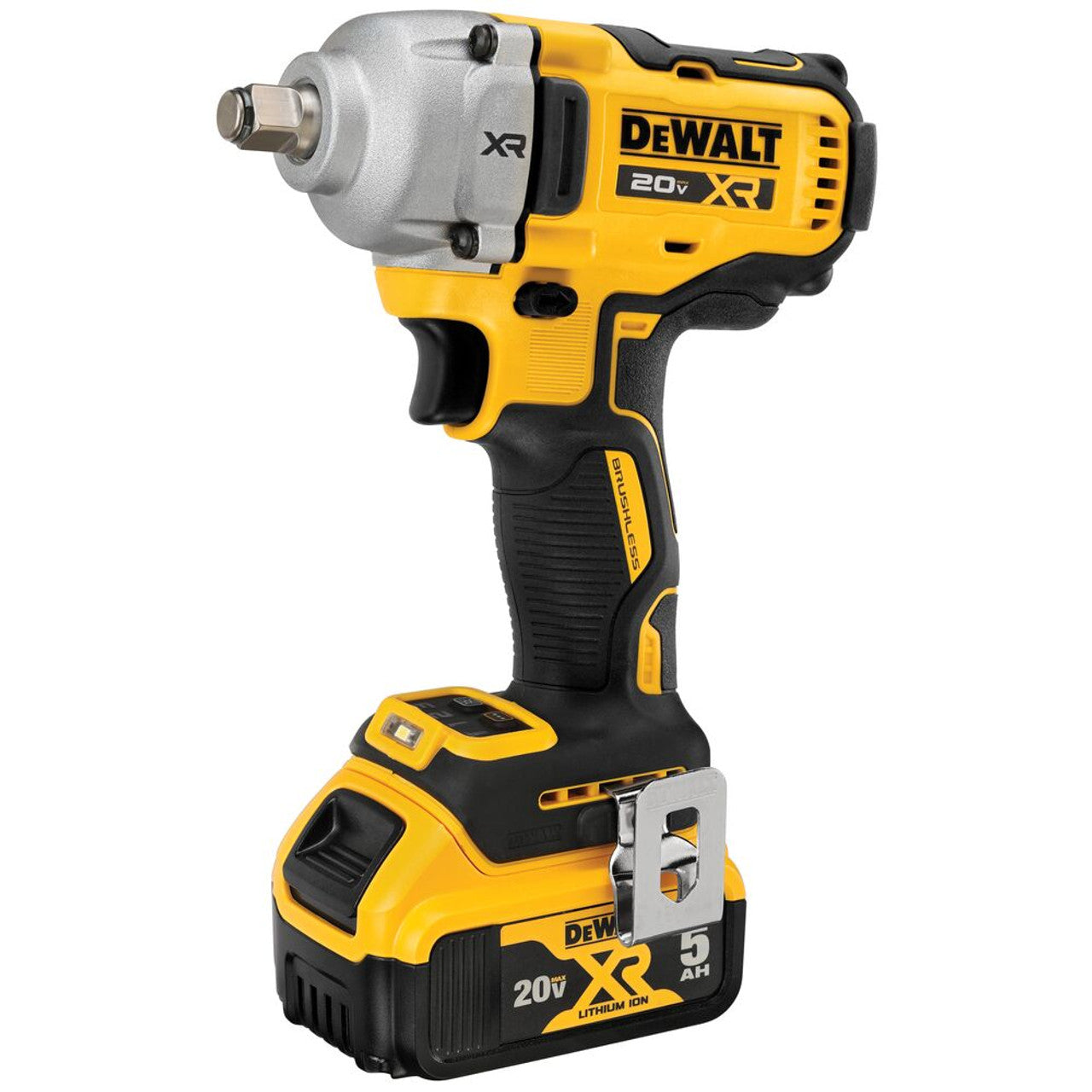 DEWALT DEW-DCF891P2 20V MAX XR 1/2in Mid-Range Impact Wrench 2x 5.0Ah Kit with Hog Ring Anvil