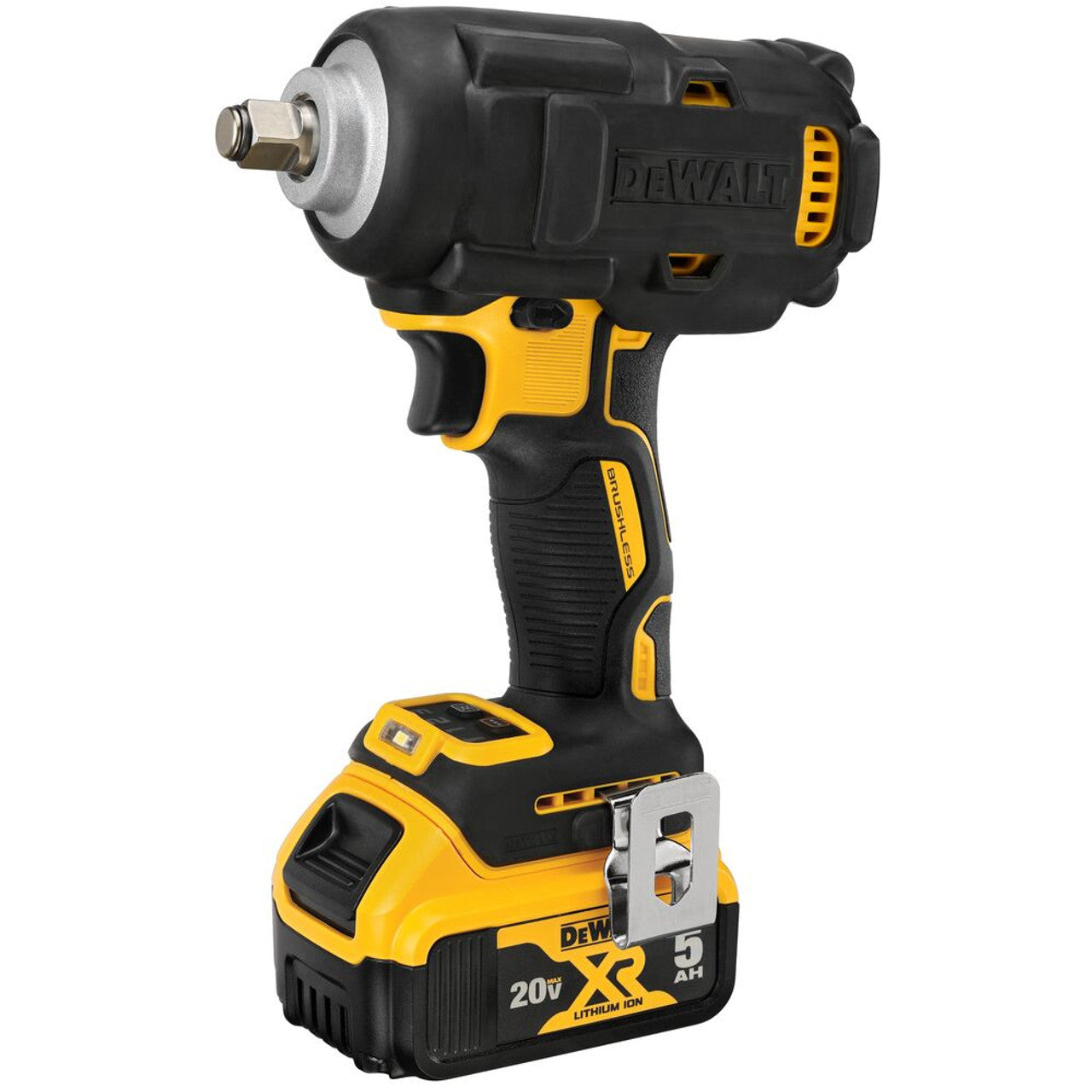 DEWALT DEW-DCF891P2 20V MAX XR 1/2in Mid-Range Impact Wrench 2x 5.0Ah Kit with Hog Ring Anvil